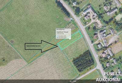 Parduodamas 0.15 ha žemės ūkio paskirties sklypas Radviliškio rajone, Kunigiškių kaime. Pradinė kaina 512 EUR