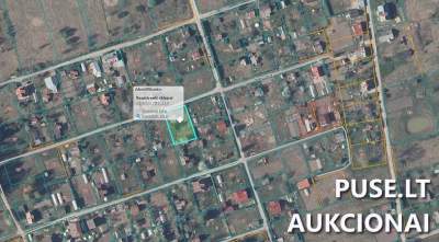 Žemės sklypas Vilniaus rajone, Juodiškių k., mėgėjų sodo paskirtis, 1/2 dalis, pradinė kaina 1500 EUR