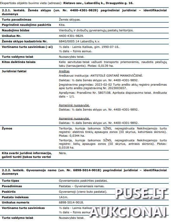 Žemės sklypas Sklypai Draugystės g. 16, 90308 Labardžiai, Rietavo sen., Rietavo sav. 10