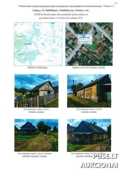 Žemės sklypo dalis ir gyvenamasis namas Prienų rajone, Stakliškių miestelyje, pradinė kaina 3760 EUR | Antstolių varžytynės