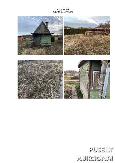 Žemės sklypas Telšiuose, Paragų g. 14, parduodamas antstolio aukcione nuo 4000 EUR