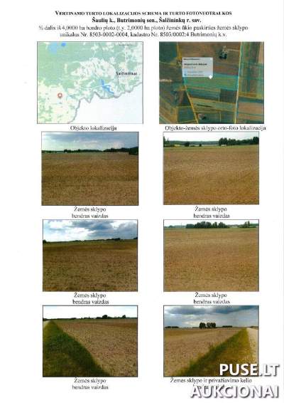 Žemės ūkio paskirties sklypo dalis Šalčininkų rajone, Šaulių kaime, pradinė kaina 5840 EUR