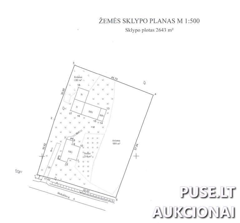 Gyvenamasis namas Pastatai Mokyklos g. 2, 83225 Gačioniai, Klovainių sen., Pakruojo r. sav. 1