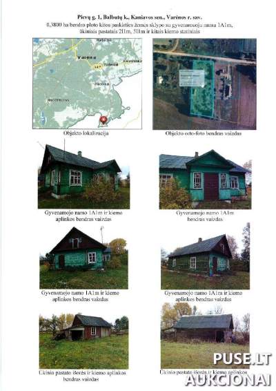 Žemės sklypas Varėnos rajone, Balbutų kaime, Pievų g. 1, pradinė kaina 7200 EUR