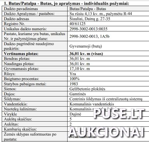 Butas Patalpos/Butai Dainų g. 27, 78278 Šiauliai, Šiaulių m. sav. 7