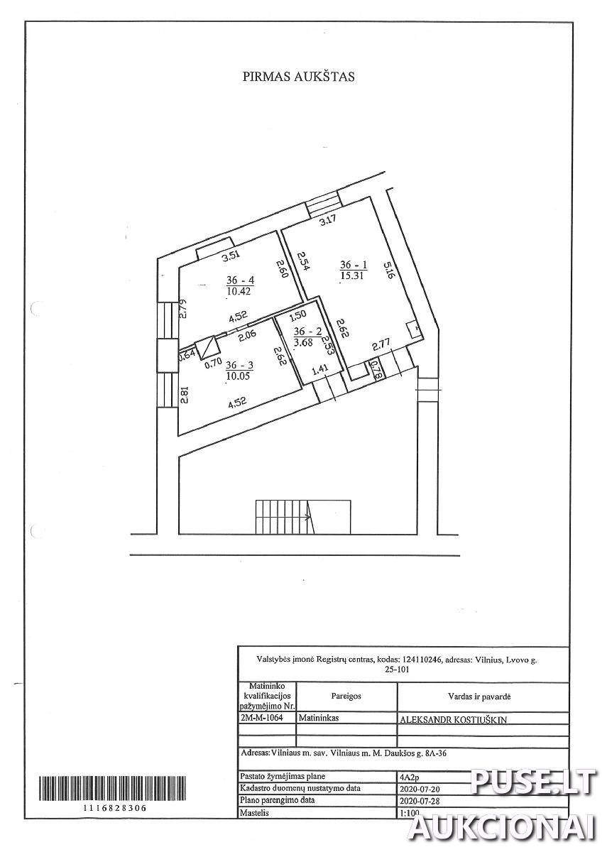 Butas Patalpos/Butai M. Daukšos g. 8A, 02102 Vilnius, Vilniaus m. sav. 1