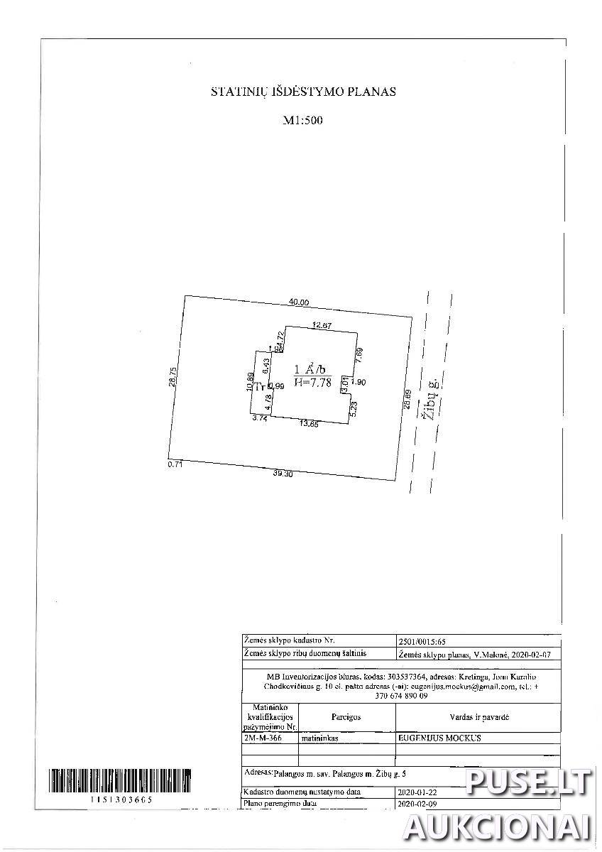 Žemės sklypas Sklypai Žibų g. 5, 00170 Palanga, Palangos m. sav. 1