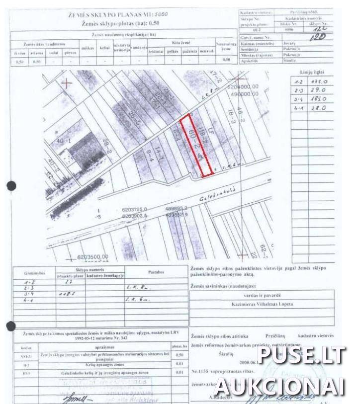 Žemės sklypas Sklypai Geležinkelio g. 8, 83148 Jovarai, Pakruojo sen., Pakruojo r. sav. 1