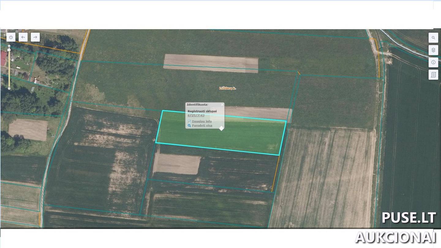Žemės sklypas Sklypai Ličiūnai, Krinčino sen., Pasvalio r. sav. 1