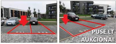 Automobilių stovėjimo aikštelės dalis Vilniuje, Gilužio g. 61, 1/10 dalis, pradinė kaina 7360 EUR