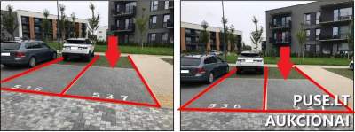 Automobilių stovėjimo aikštelės dalies (1/10) pardavimas aukcione Vilniuje, Gilužio g. 61, pradinė kaina 7360 EUR