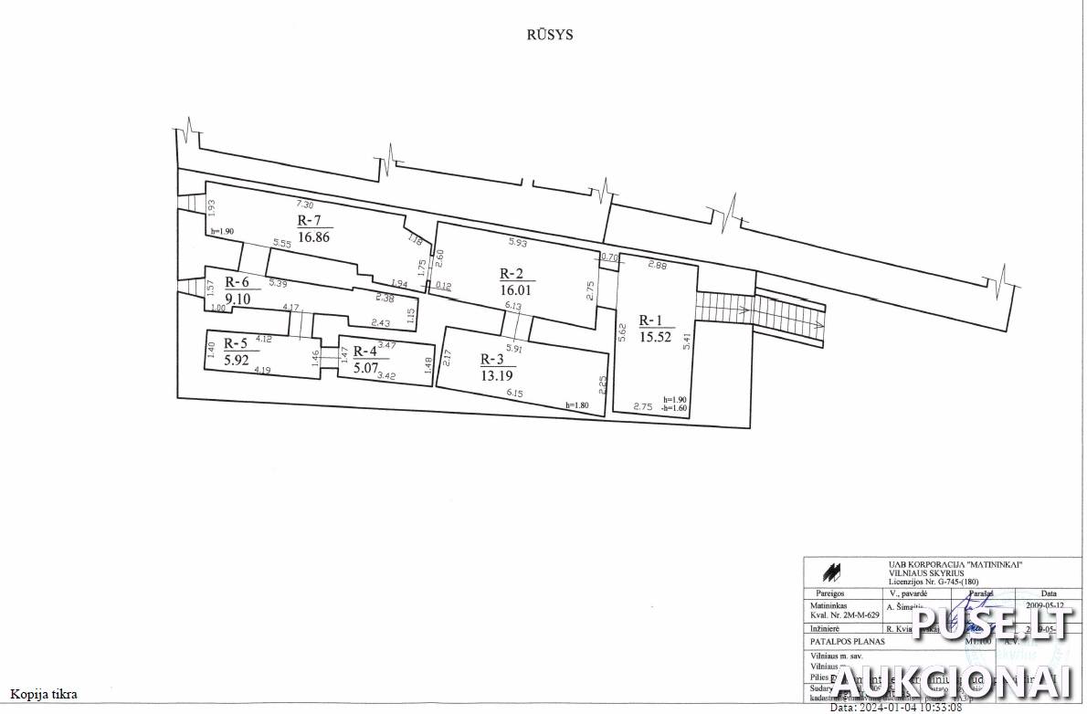 Rūsio patalpos Patalpos/Butai Pilies g. 17, 01123 Vilnius, Vilniaus m. sav. 1