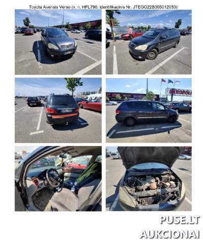 Automobilis TOYOTA AVENSIS VERSO dyzelinis 2003 m. Vilniuje 900 EUR pradinė kaina
