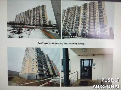 1/2 dalis buto Perkūnkiemio g. 55, Vilniuje su 3 kambariais ir balkonu, pradinė kaina 61600 EUR