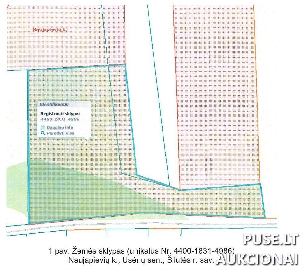Žemės sklypas Sklypai Naujapieviai, Usėnų sen., Šilutės r. sav. 2