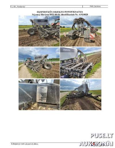 Sėjos sėjamoji Horizon DSX 60-16 parduodama aukcione nuo 86400 EUR Biržų rajone