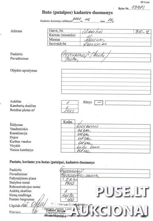 Butas Patalpos/Butai Drobės g. 30, 45223 Kaunas, Kauno m. sav. 3