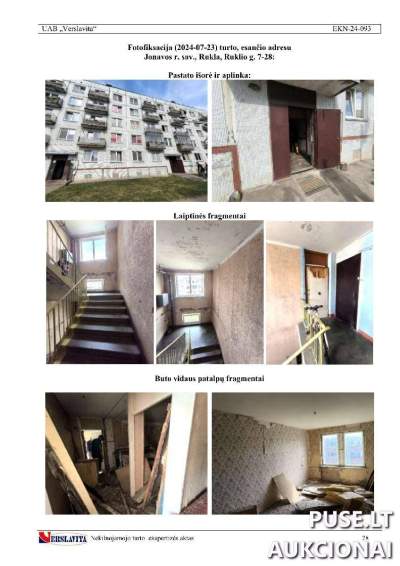 Parduodamas butas Jonavos rajone, Ruklos seniūnijoje, 4000 EUR pradinė kaina, antstolių varžytynės