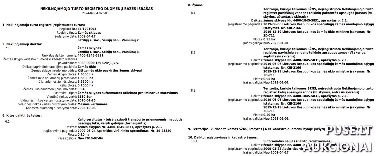 Žemės sklypas Sklypai Vainiūnai, Kapčiamiesčio sen., Lazdijų r. sav. 1