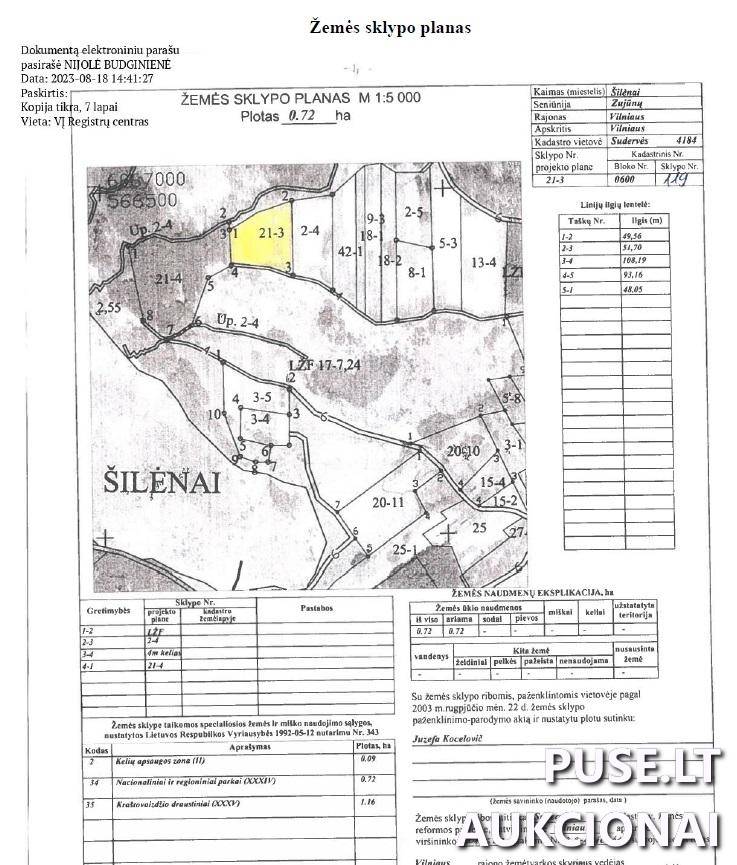 Žemės sklypas Sklypai Šilėnų kel., Šilėnai, Zujūnų sen., Vilniaus r. sav. 1