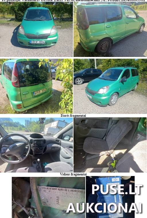 TOYOTA TOYOTA YARIS VERSO Keleivinis automobilis 1