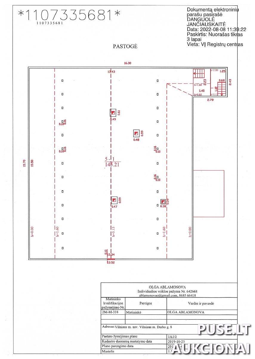 Neįrengta pastogė Patalpos/Butai Darbo g. 8, 01206 Vilnius, Vilniaus m. sav. 1