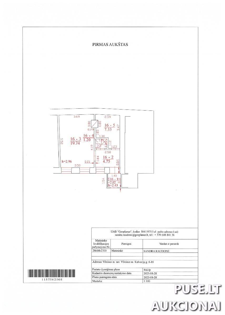 Butas Patalpos/Butai Kalvarijų g. 6, 09309 Vilnius, Vilniaus m. sav. 1