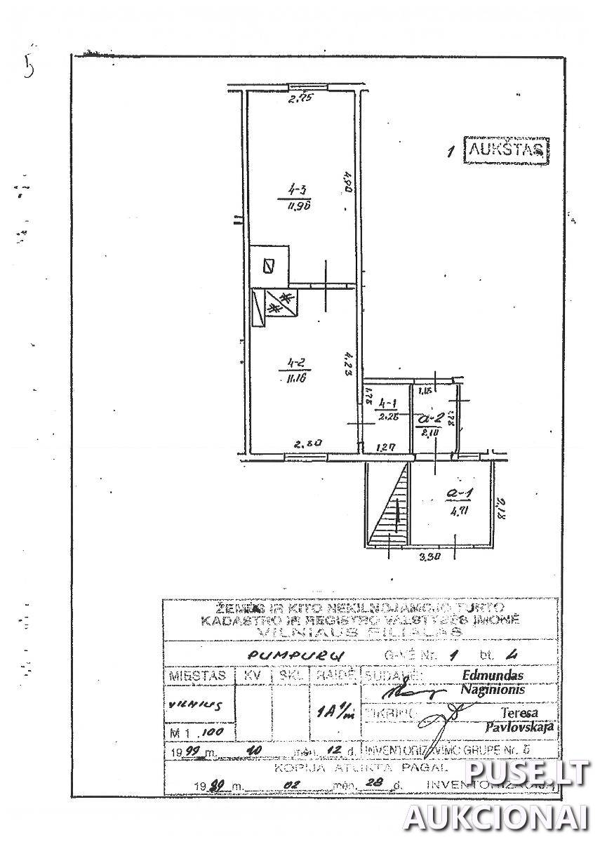 Butas Patalpos/Butai Naujininkų g. 1, 02109 Vilnius, Vilniaus m. sav. 1