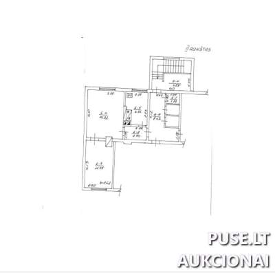 2 kambarių butas Mažeikiuose, Viekšnių g. 12A, su dalinėmis patalpomis už 5698 EUR