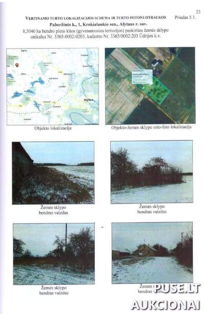 Parduodamas 0.3040 ha žemės sklypas Alytaus r. Paberžinės k. 1, kaina 3600 EUR