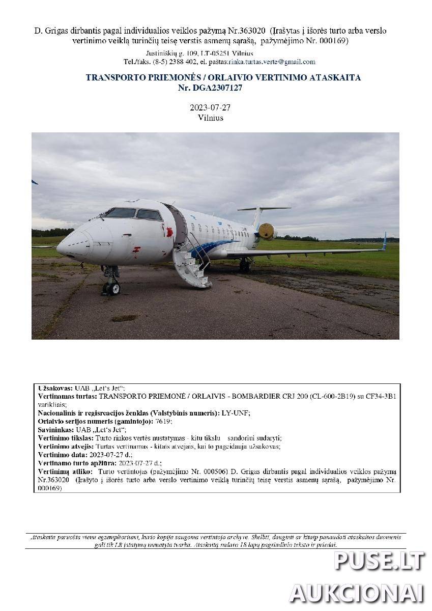 Orlaivis Bombardier CRJ 200 Orlaiviai 21