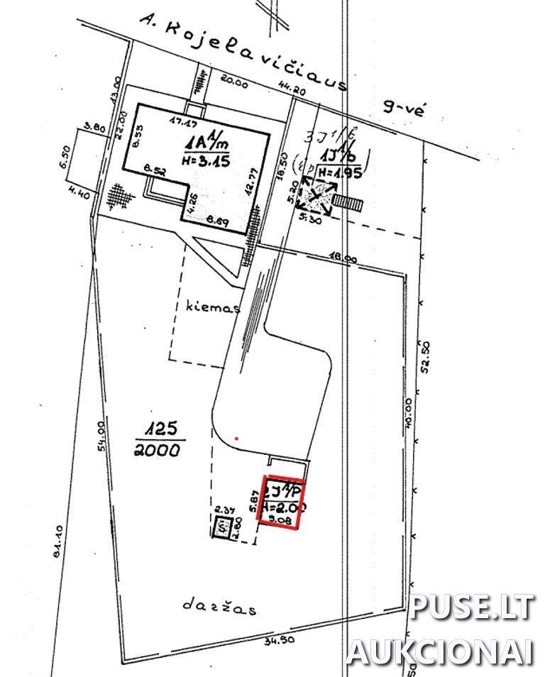 Ūkinis pastatas Pastatai A. Kojelavičiaus g. 125, 11106 Vilnius, Vilniaus m. sav. 10