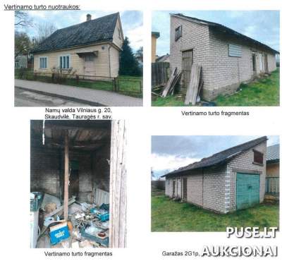 Žemės sklypas Tauragės r., Skaudvilėje, Vilniaus g. 20, pradinė kaina 12160 EUR