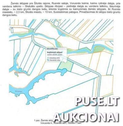 Žemės ūkio sklypas Šilutės rajone, Vorusnės kaime, 4800 EUR pradinė kaina