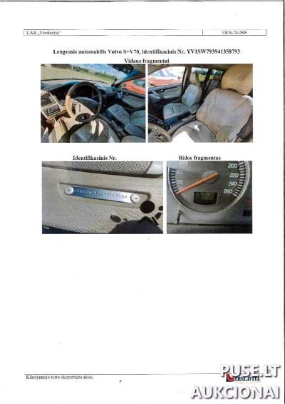 Parduodamas keleivinis automobilis VOLVO S+V70, pradinė kaina 1120 EUR, aukcionas vyksta iki 2024-10-23