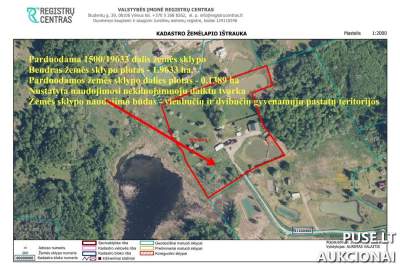 Žemės sklypo dalis Vilniaus rajone Vėlybniškių kaime 7290 EUR pradinė kaina