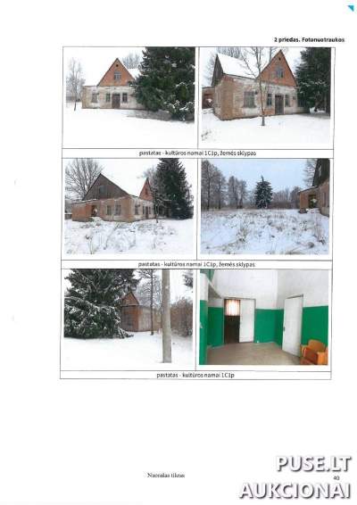 Parduodami kultūros namai Biržų rajone, Kvetkų kaime, su 228 kv.m. plotu, pradinė kaina 263 EUR
