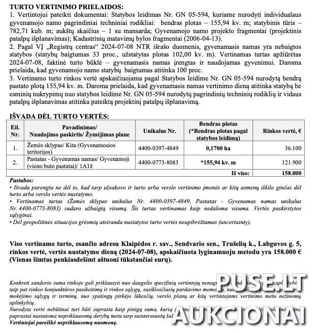 Gyvenamas namas Pastatai Labguvos g. 5, 92441 Trušeliai, Sendvario sen., Klaipėdos r. sav. 1
