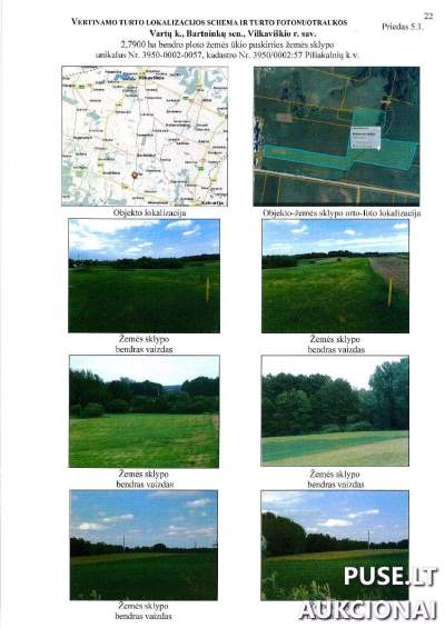 Žemės ūkio paskirties sklypas Vilkaviškio r. sav. Vartų km. 2.79 ha 6840 EUR