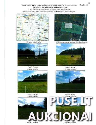 Žemės ūkio paskirties sklypas Vilkaviškio rajone, Skroblų kaime, 2.26 ha, pradinė kaina 5680 EUR | Antstolių aukcionas