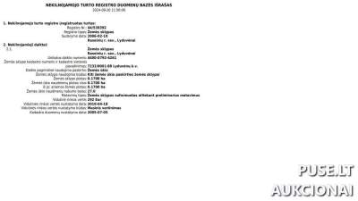 Žemės ūkio paskirties sklypas Lyduvėnuose, Raseinių r. sav. pradinė kaina 400 EUR