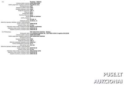 400/800 dalis žemės sklypo su statiniais Raseinių r. sav., Lyduvėnuose, Tilto g. 12, pradinė kaina 5200 EUR