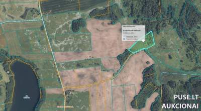 Žemės ūkio paskirties sklypas Rokiškio r. sav., Sinkiškio k., 2.36 ha, pradinė kaina 4720 EUR