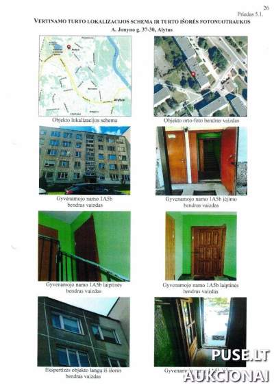 1/8 buto dalis Alytuje, A. Jonyno g. 37, su rūsiu, pradinė kaina 6000 EUR