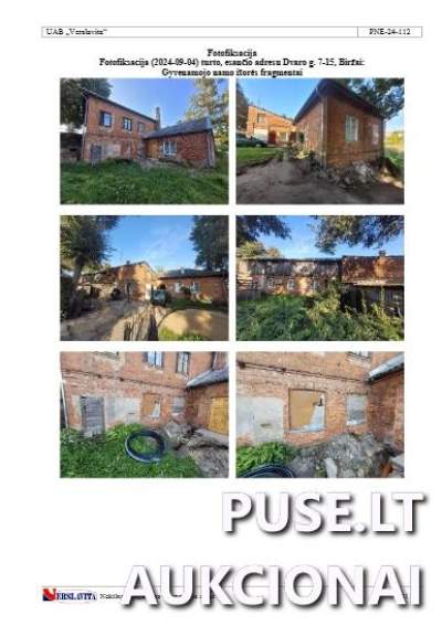 1/2 buto dalis Biržuose, Dvaro g. 7, pradinė kaina 8000 EUR - Antstolių varžytynės