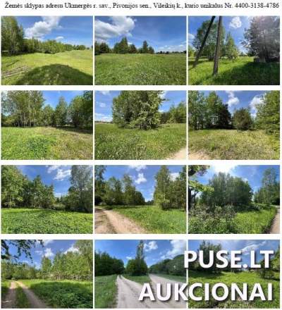 Žemės sklypas Ukmergės r. Vileikių k. 2.75 ha 5100 EUR pradinė kaina antstolio aukcione