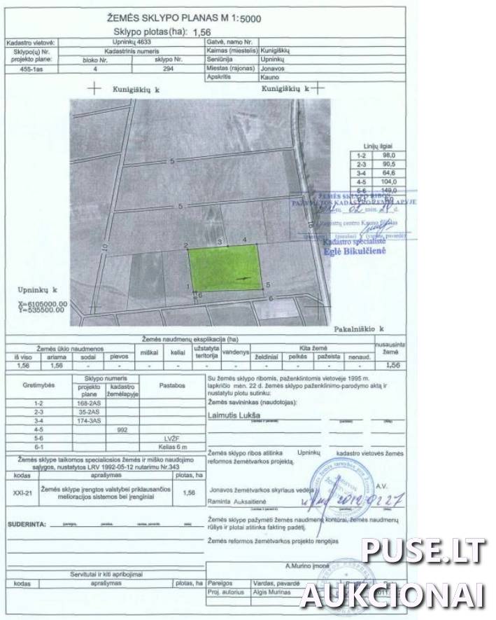 Žemės sklypas Sklypai Kunigiškiai, Upninkų sen., Jonavos r. sav. 1