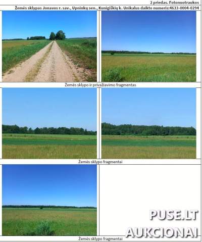 Žemės ūkio paskirties sklypas Jonavos r. sav., Kunigiškių k., pradinė kaina 5840 EUR