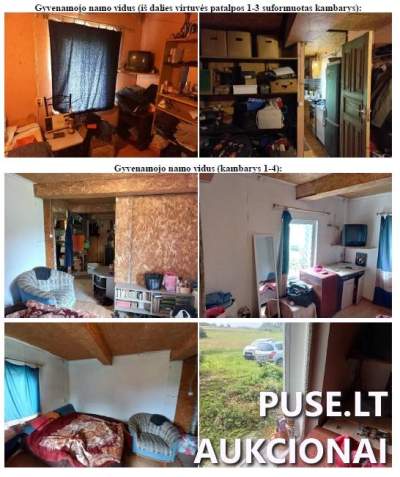 1/2 gyvenamojo namo dalis Širvintų r. Staškūniškyje, Maumedžio g. 28, pradinė kaina 4020 EUR