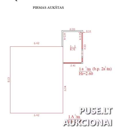 Parduodamas gyvenamasis namas Vilniuje, Pramonės g. 54, pradinė kaina 34470 EUR